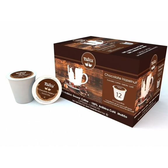 Cafe Tastle Chocolate Hazelnut Single Serve Coffee, 12 Count