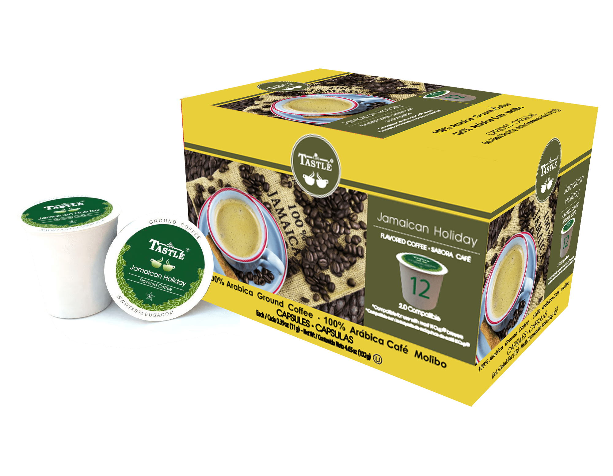 Cafe Tastle Jamaican Holiday Single Serve Coffee, 72 Count