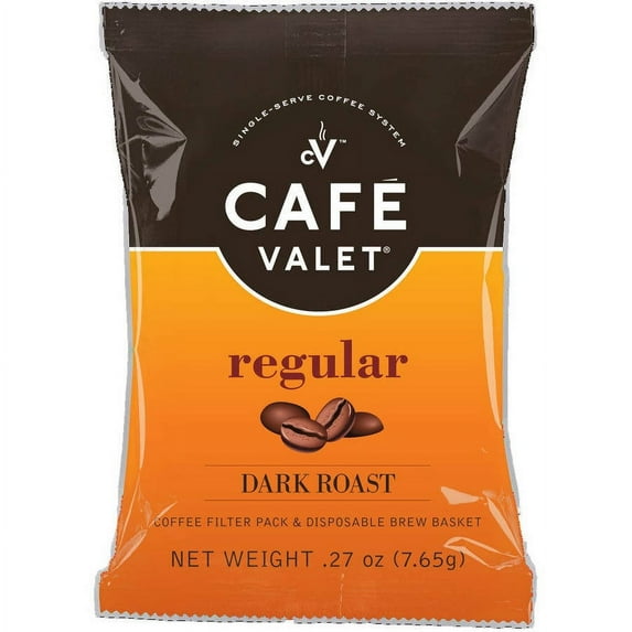 Cafe Valet Coffee, French Vanilla, Coffee Filter Pack and Disposable Brew Basket, 84/Ctn
