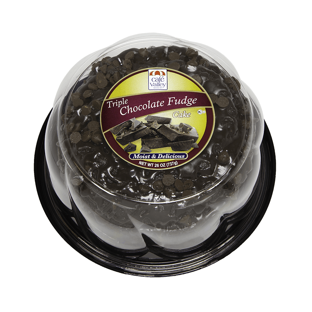 Cafe Valley Bakery Triple Chocolate Fudge Ring Cake, Unsliced, 26 oz (Shelf Stable/Regular)