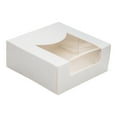 thumbnail image 1 of Cafe Vision 11 oz Square White Paper Small Take Out Container - 4" x 4" x 1 1/2" - 200 count box, 1 of 2