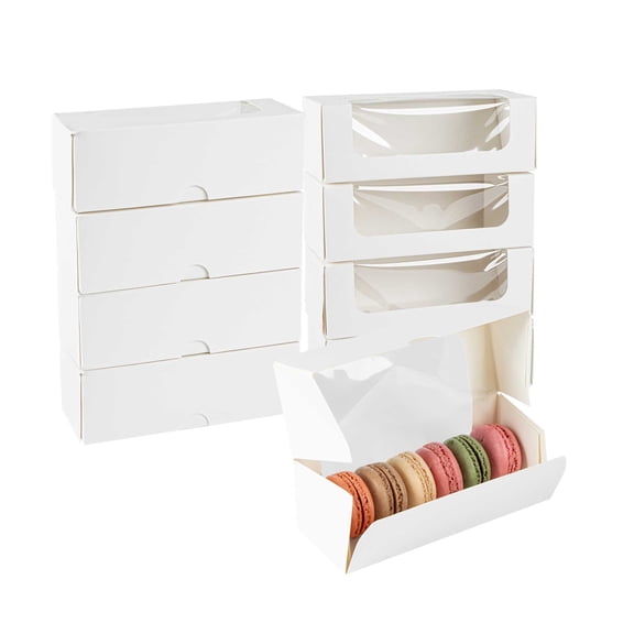 Restaurantware-Paper Take Out Container, Paper To Go Box with Window - Rectangular 5.9"" x 2.4"" - Cafe Vision - 50ct Box