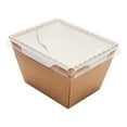 thumbnail image 1 of Cafe Vision 17 oz Rectangle Kraft Paper Small Click Lock Container - 4 1/4" x 3 1/4" x 2 3/4" - 200 count box, 1 of 2