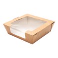 thumbnail image 1 of Cafe Vision 40 oz Rectangle Kraft Paper Large Bio Salad Box - 8 1/4" x 6 1/4" x 1 1/2" - 200 count box, 1 of 2