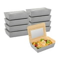 thumbnail image 1 of Cafe Vision 42 oz Gray Paper Take Out Container - Hinge Lock - 8" x 5 1/2" x 2" - 200 count box, 1 of 10