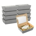 thumbnail image 1 of Cafe Vision 71 oz Gray Paper Take Out Container - Hinge Lock - 8 3/4" x 6 1/2" x 2 1/2" - 200 count box, 1 of 10