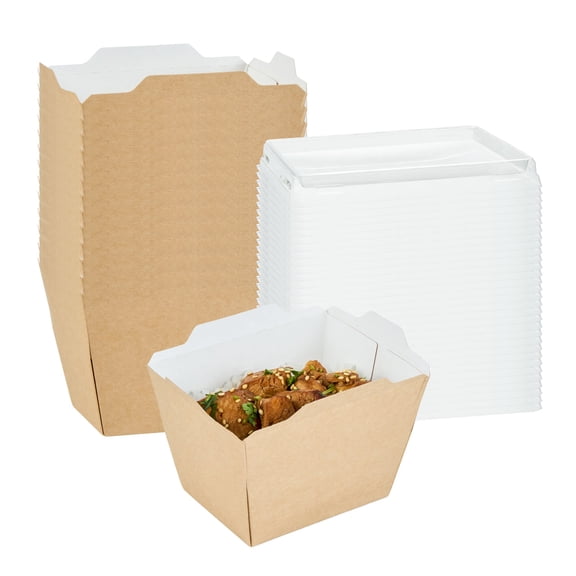 Cafe Vision Rectangle Clear Plastic Lid - Fits Medium Click Lock Container - 200 count box