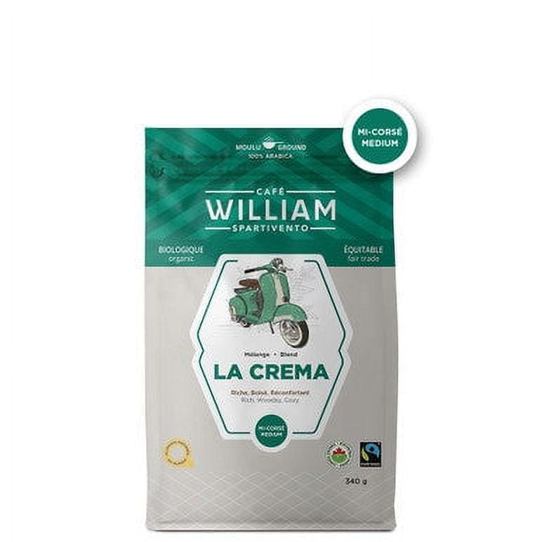 Cafe William Organic La Crema Medium Ground Coffee, 340g/12 oz. Bag (Imported from Canada)