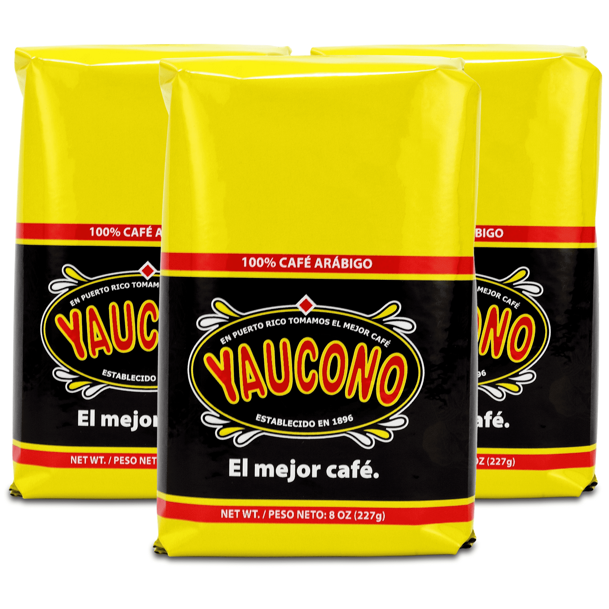 Yaucono Coffee Arabica Medium Roast Ground, 8 Ounce (Pack of 3)
