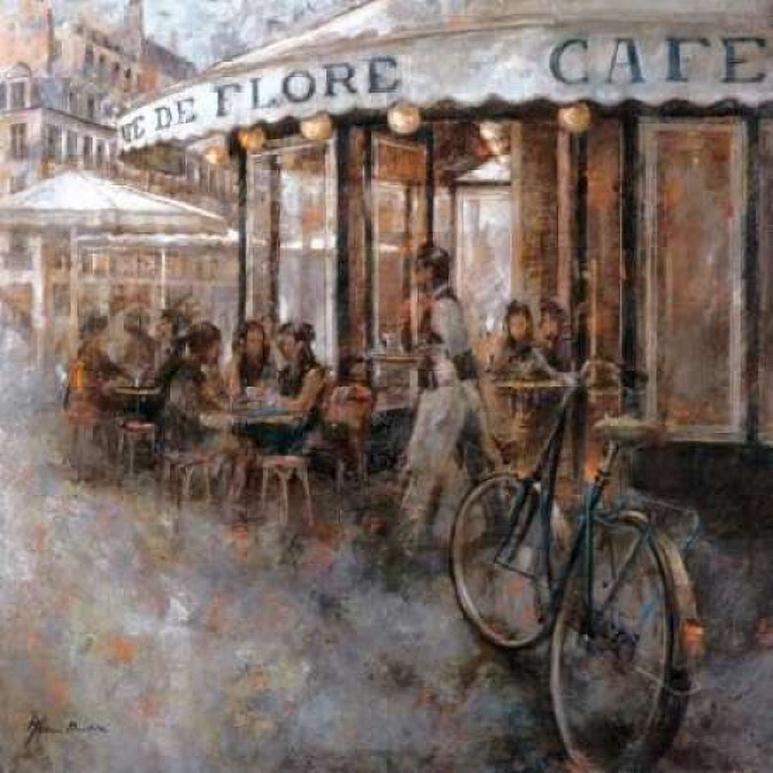 Cafe de Flore Paris Canvas Art - Noemi Martin (24 x 24)