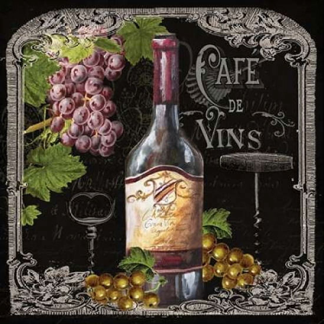 Cafe de Vins Wine I Canvas Art - Tre Sorelle Studios (24 x 24)