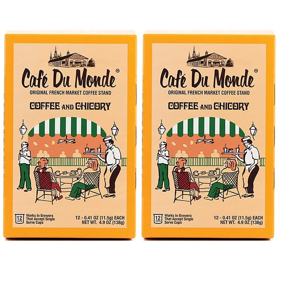 Cafe Du Monde Coffee and Chicory Single-Serve Cup Pods, 12 Count Two Pack - Chicory