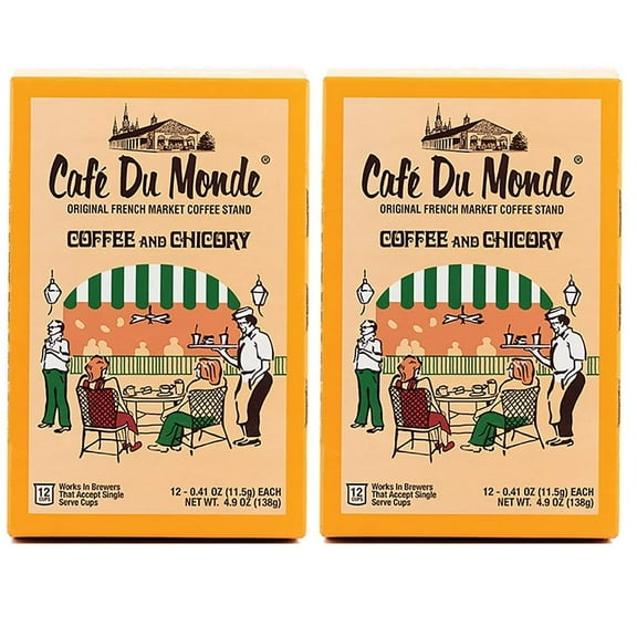 Cafe Du Monde Coffee and Chicory Single-Serve Cup Pods, 12 Count Two Pack - Chicory