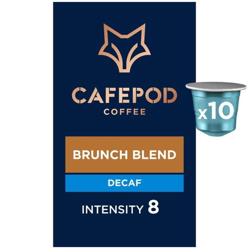 CafePod Decaf Brunch Blend Nespresso Compatible Aluminium Coffee Pods, 10 pods per pack, British Import (Pack of 3)