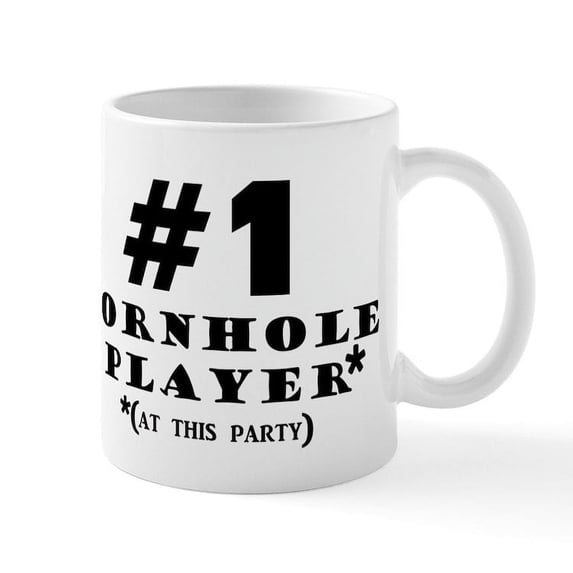 CafePress - #1 Cornhole Player Mug - 11 oz Ceramic Mug - Novelty Coffee Tea Cup