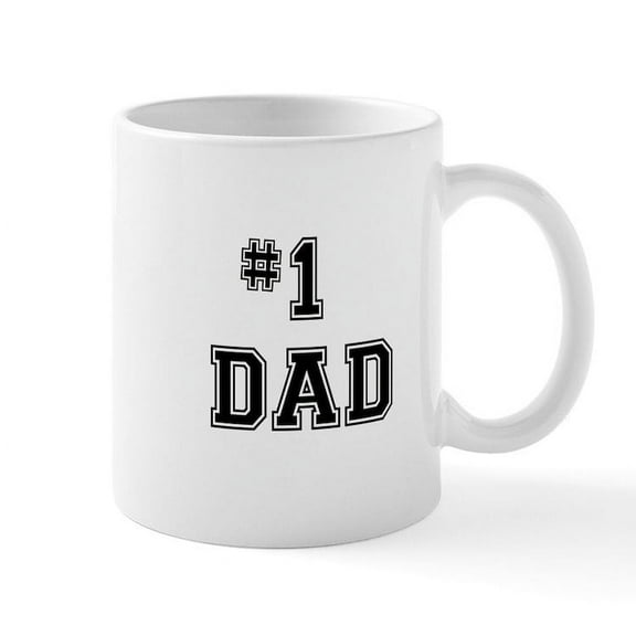 CafePress - #1 Dad Mugs - 11 oz Ceramic Mug - Novelty Coffee Tea Cup