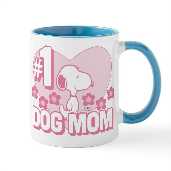 CafePress - #1 Dog Mom - 11 oz Ceramic Mug - Novelty Coffee Tea Cup