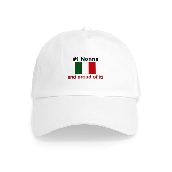 CafePress - #1 Nonna (Grandmother) Cap - Adjustable 100% Brushed Unisex Casual Cotton Baseball Cap, Beige, 1