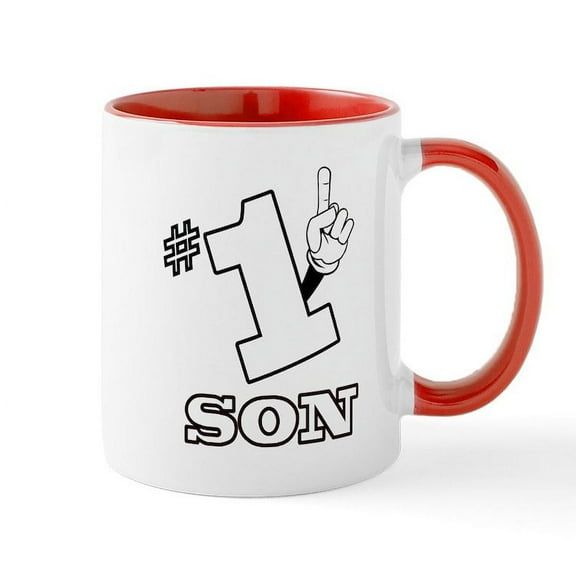 CafePress - #1 Son Ceramic Mug - 11 oz Ceramic Mug - Novelty Coffee Tea Cup