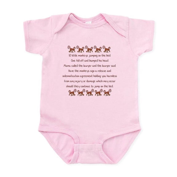 CafePress - 10 Little Monkeys Infant Bodysuit - Baby Light Bodysuit, Size Newborn - 24 Months