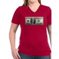 thumbnail image 1 of CafePress - 100 Dollar Bill T Shirt - Women's V-Neck Dark T-Shirt, 1 of 1