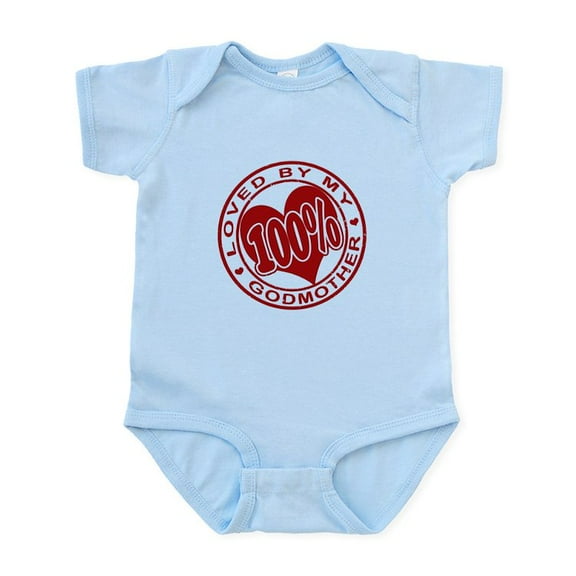 CafePress - 100% Loved By My Godmother Infant Bodysuit - Baby Light Bodysuit, Size Newborn - 24 Months