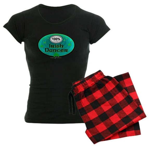 CafePress - 100 PERCENT IRISH DANCER Women's Dark Pajamas - Women's Short Sleeve Print T-Shirt and Pants Dark Cotton Pajama Set