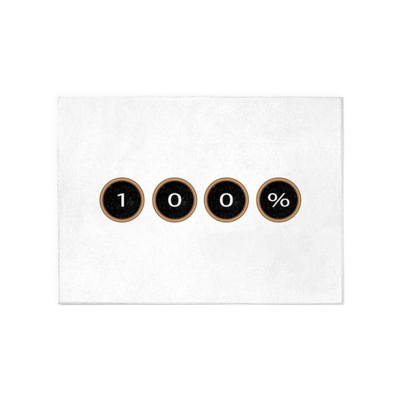 CafePress - 100 Percent Typewriter Keys - 5'x7'Area Rug