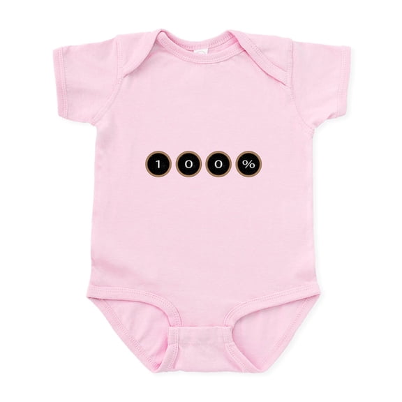 CafePress - 100 Percent Typewriter Keys Body Suit - Baby Light Bodysuit, Size Newborn - 24 Months