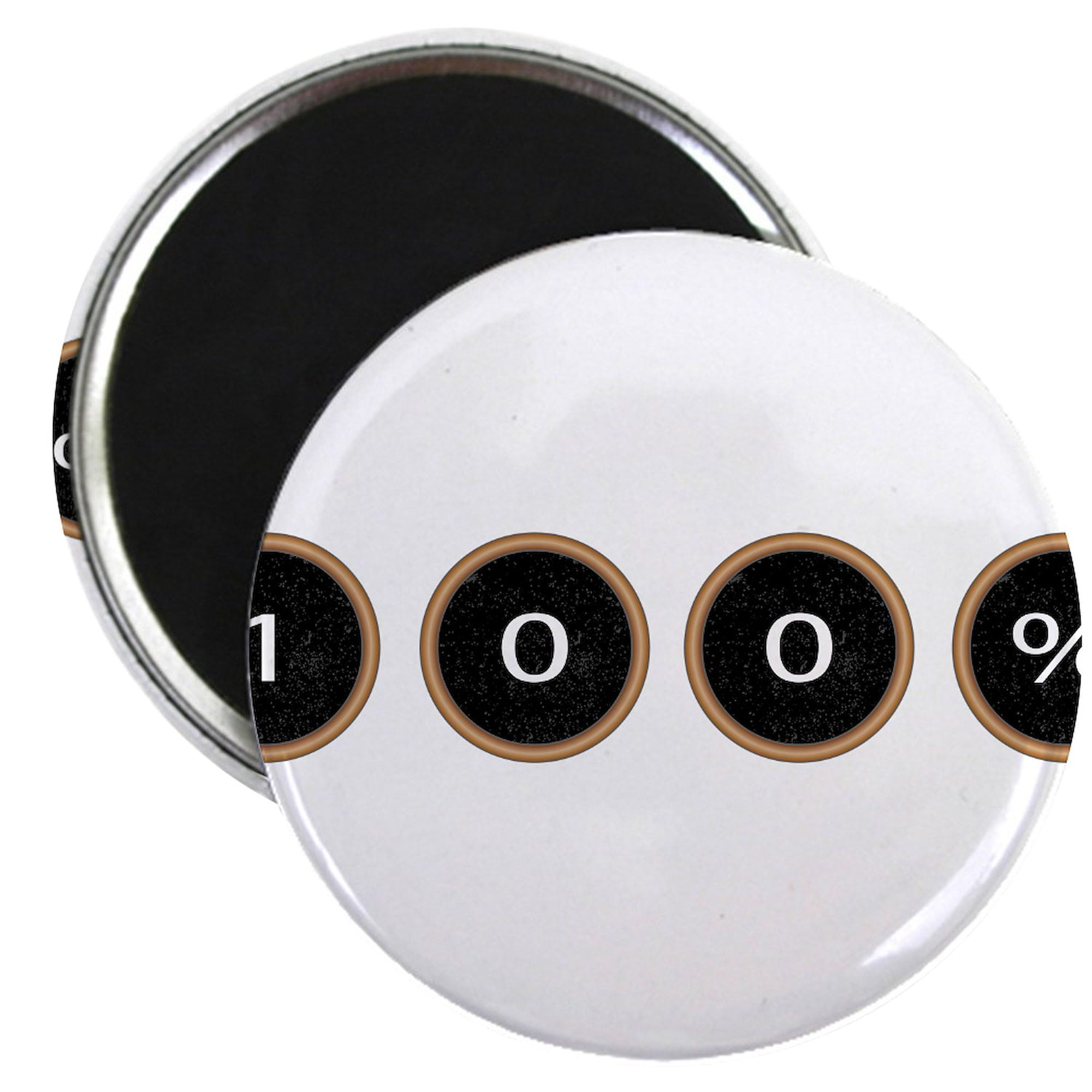 CafePress 100 Percent Typewriter Keys 2.25" Round Refrigerator