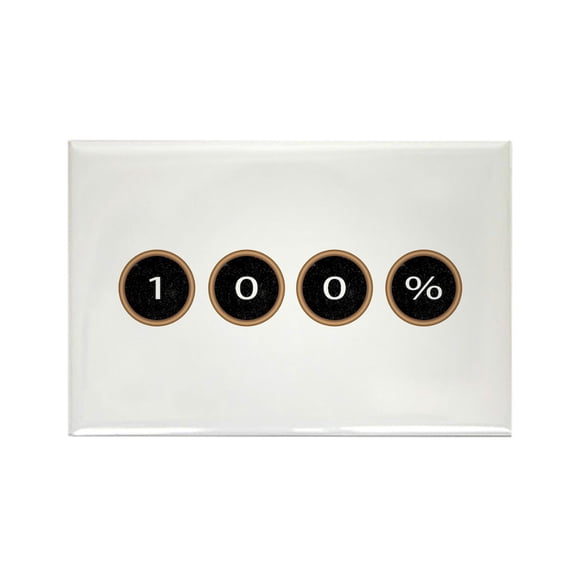 CafePress - 100 Percent Typewriter Keys Magnets - Rectangle Magnet, 2"x3" Refrigerator Magnet