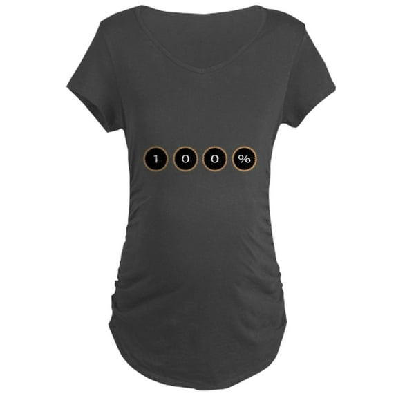 CafePress - 100 Percent Typewriter Keys Maternity T Shirt - Maternity Dark T-Shirt