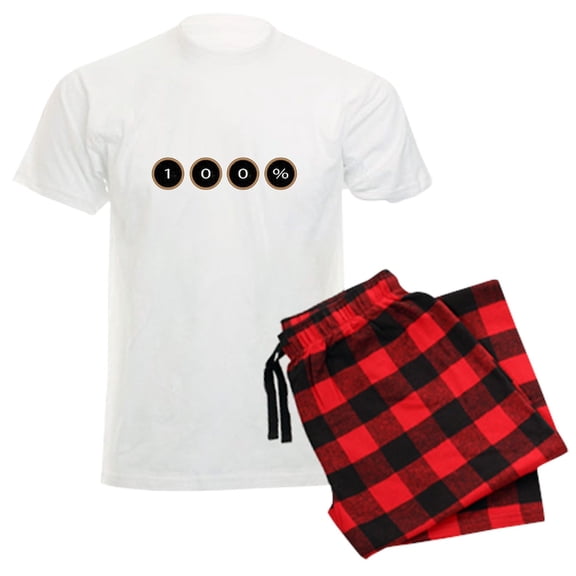 CafePress - 100 Percent Typewriter Keys Pajamas - Men's Light Loose Fit Cotton Pajama Set