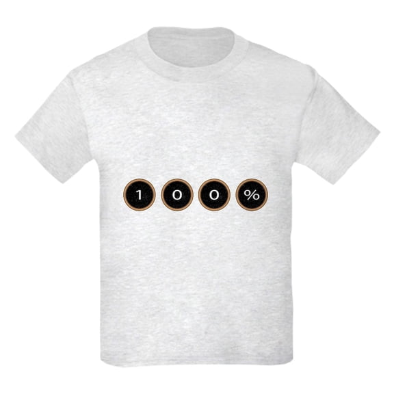 CafePress - 100 Percent Typewriter Keys T Shirt - Light T-Shirt Kids XS-XL