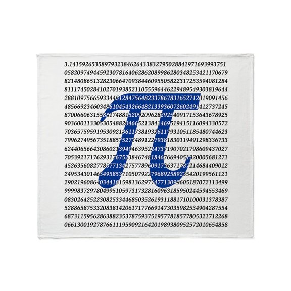 CafePress - 1000 Digits Of Pi Throw Blanket - Soft Fleece Throw Blanket, 50"x60" for All Ages