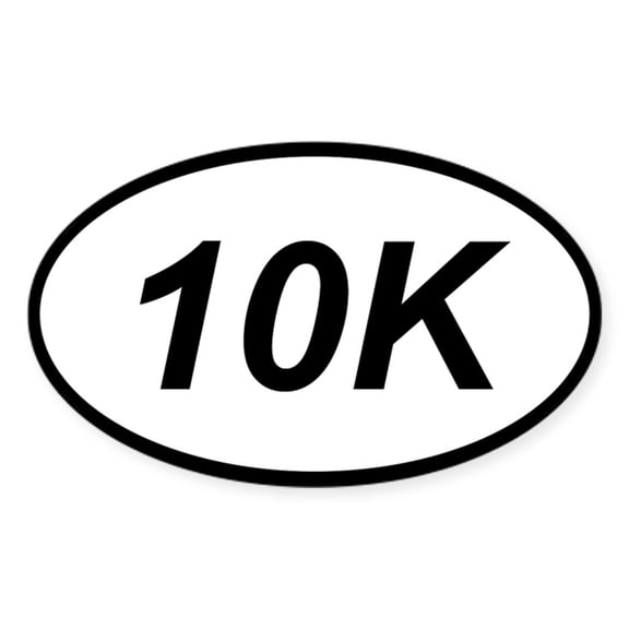 CafePress - 10K Running Oval Car Sticker - Sticker (Oval)