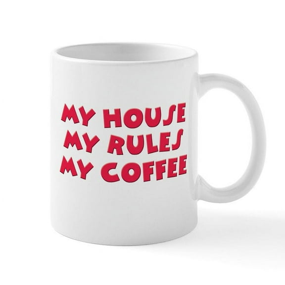 CafePress - 11 Oz Knives Out My House My Rules My Coffee Mugs - 11 oz Ceramic Mug - Novelty Coffee Tea Cup