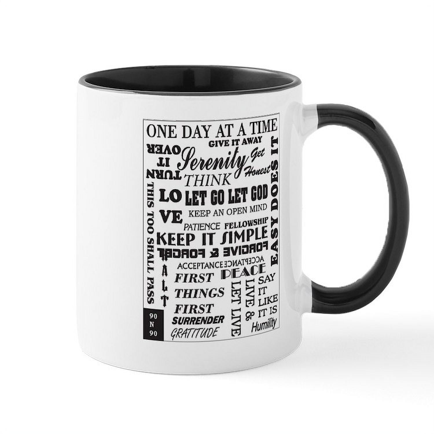 CafePress - 12 STEP SLOGANS Mug - 11 oz Ceramic Mug - Novelty Coffee Tea Cup