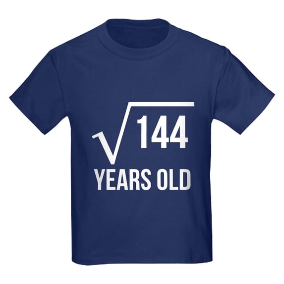 CafePress - 12 Years Old Square Root T Shirt - Dark T-Shirt Kids XS-XL
