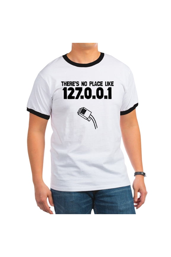 - 127.0.0.1 Ringer T - 100% Cotton Ringed T-Shirt