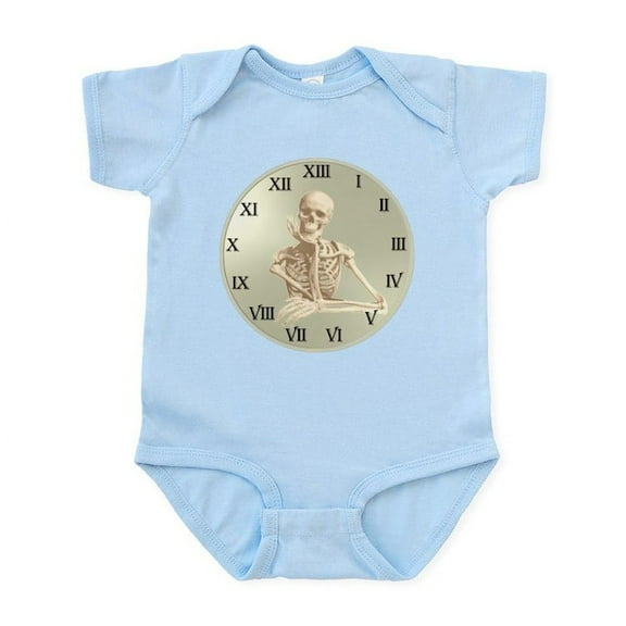 CafePress - 13 Hour Skeleton Clock Infant Bodysuit - Baby Light Bodysuit, Size Newborn - 24 Months