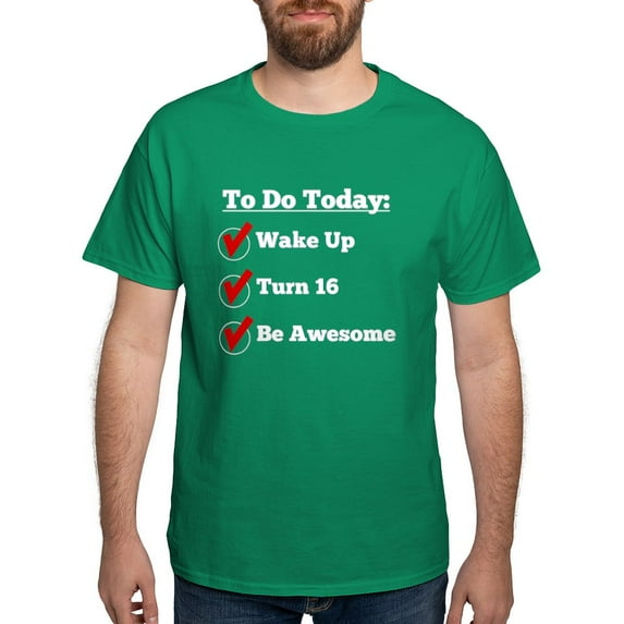 CafePress - 16Th Birthday Checklist T Shirt - Men's Classic Graphic Cotton T-Shirt