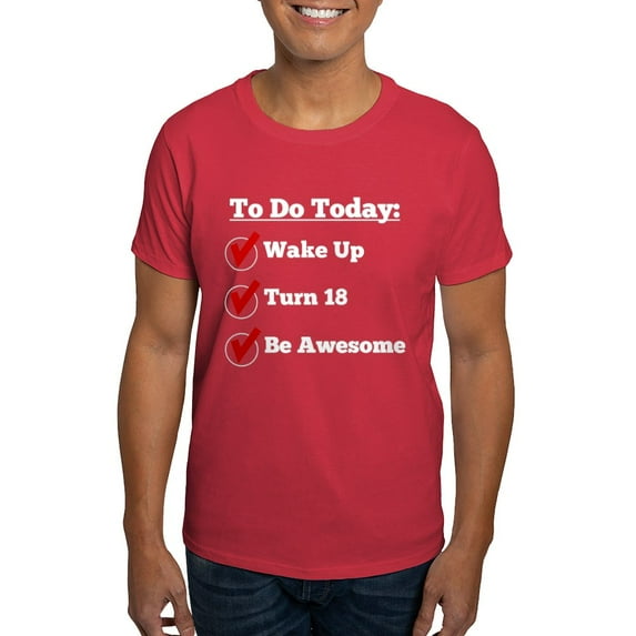 CafePress - 18Th Birthday Checklist T Shirt - Men's Classic Graphic Cotton T-Shirt