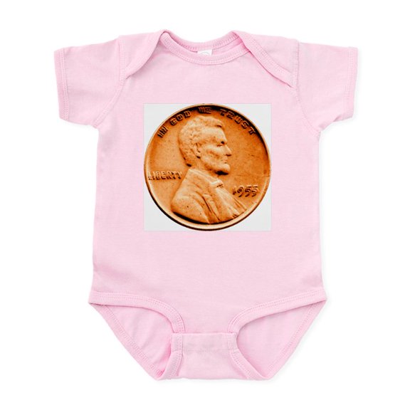 CafePress - 1955 Double Die Lincoln Cent Infant Bodysuit - Baby Light Bodysuit, Size Newborn - 24 Months