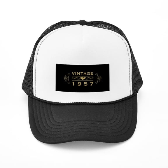 CafePress - 1957 Birth Year - Adjustable Unisex Printed Trucker Hat with Mesh Back