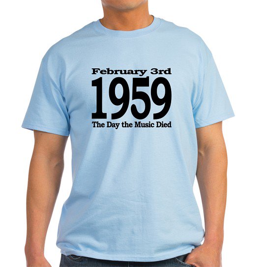 CafePress - 1959 The Day The Music Died White T Shirt - Men's Classic Cotton T-Shirts