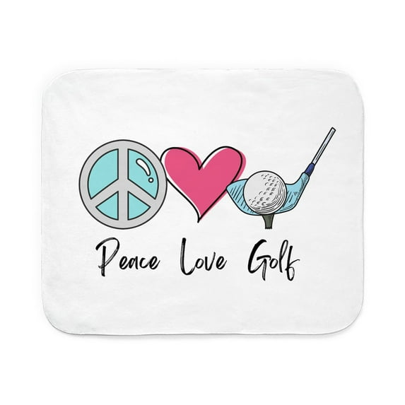 CafePress - 1980S Retro Golfer Peace Love Golf - Sherpa Fleece Throw Blanket 60" x 50"
