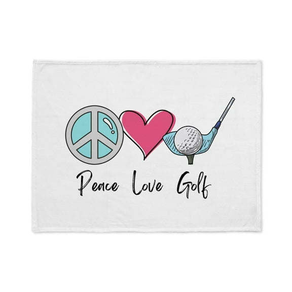 CafePress - 1980S Retro Golfer Peace Love Golf - Soft Fleece Throw Stadium Blanket, 30"x40"