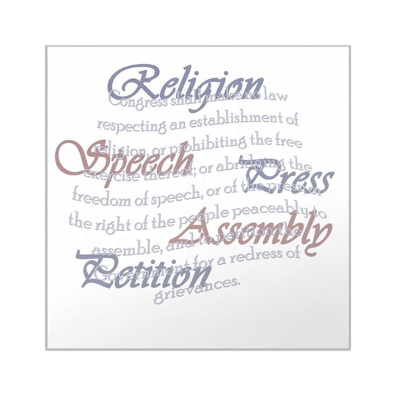CafePress - 1St Amendment Square Sticker 3 X 3 - Square Sticker 3" x 3"