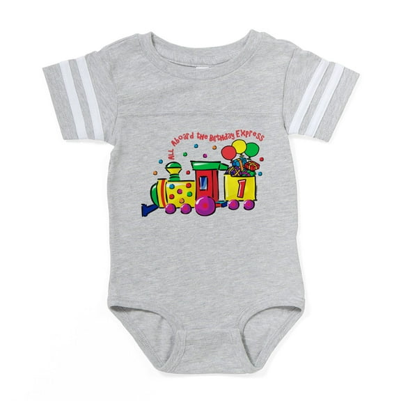CafePress - 1St Birthday Express - Cute Infant Baby Football Bodysuit